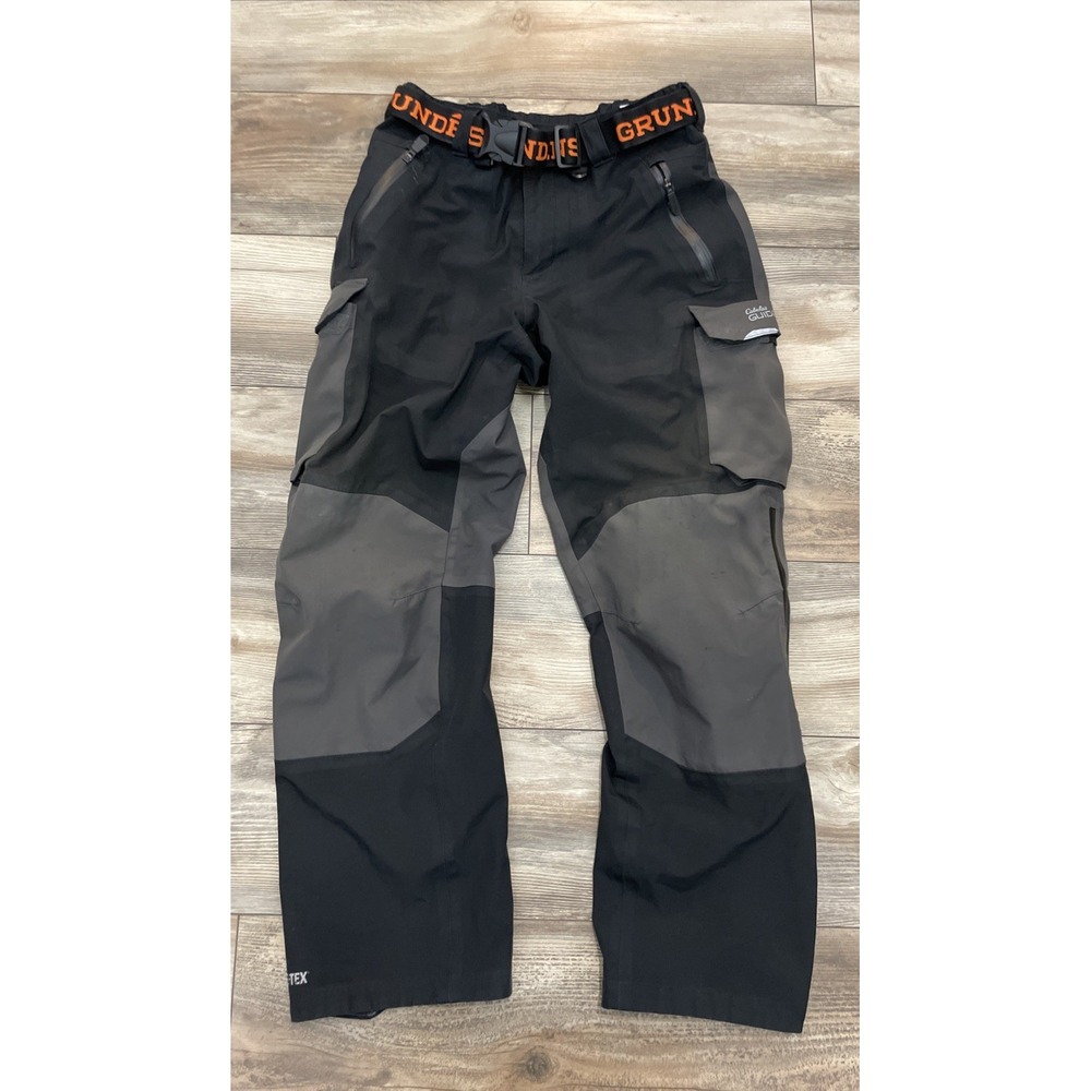 Cabelas Guidewear Gore Tex Angler Fishing Pants Mens Medium Black Cargo